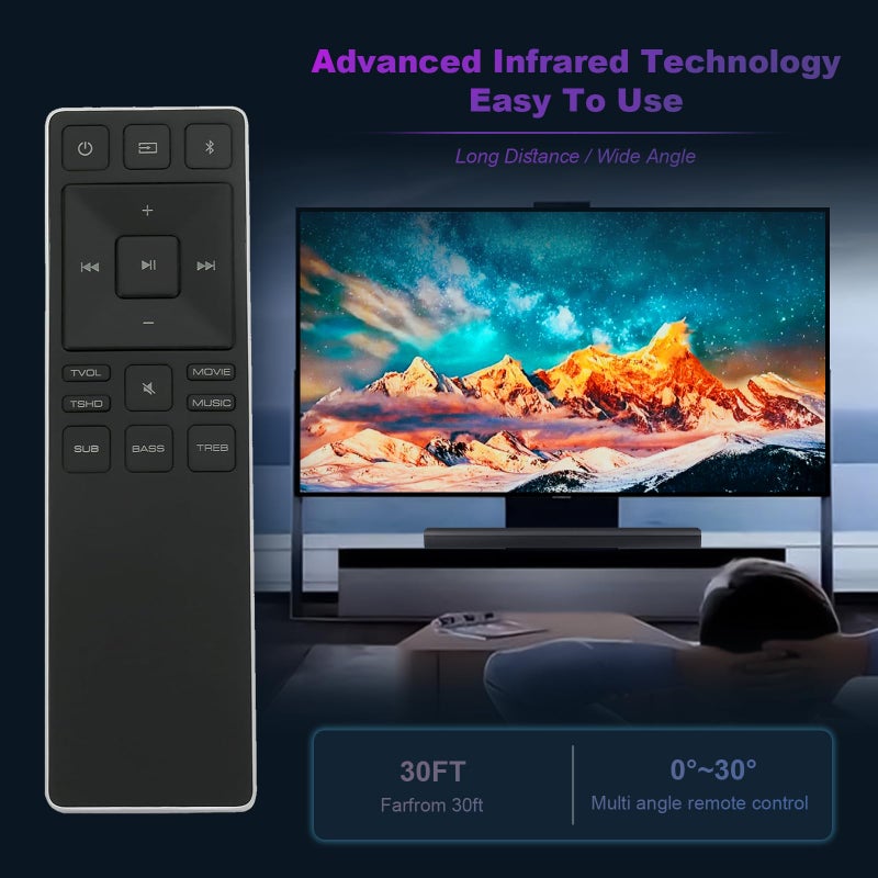 AULCMEET جهاز تحكم عن بعد جديد XRS551-D XRS551D بديل مناسب لجهاز الصوت VIZIO SB2821-D6 SB3820-C6 SB4451C0 SB4051D5 SB4451-C0 SB3851D0 SB4051-D5 SB3851-D0 SB3651E6 SB4551-D5 SB3651-E6 SB4551D5 - Image 4